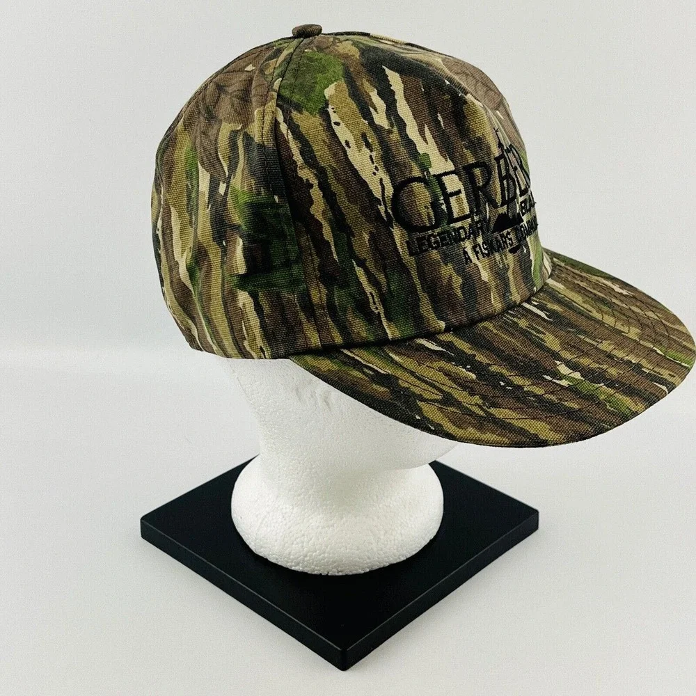 Vtg Gerber Legendary Blades Snapback‎ Cap Camouflage Camo Fiskars Adjustable USA